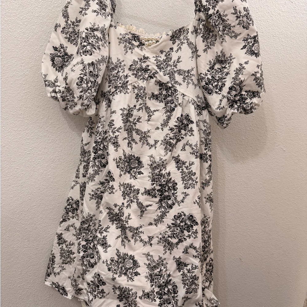 Janie and Jack Black and Cream Floral Dress